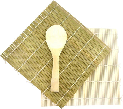 Bamboo Sushi Rolling Mat Set - Complete Sushi Making Kit with Rice Paddle and Scoop