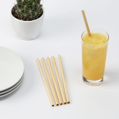 &quot;10-Piece Eco-Friendly Bamboo Straw Set - Reusable, Biodegradable, and Durable&quot;