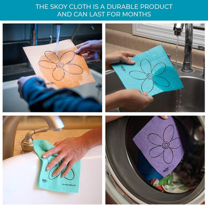 &quot;Planet-Friendly Reusable Cleaning Cloths - 4-Pack Swedish Dishcloths for Kitchen and Household Use&quot;