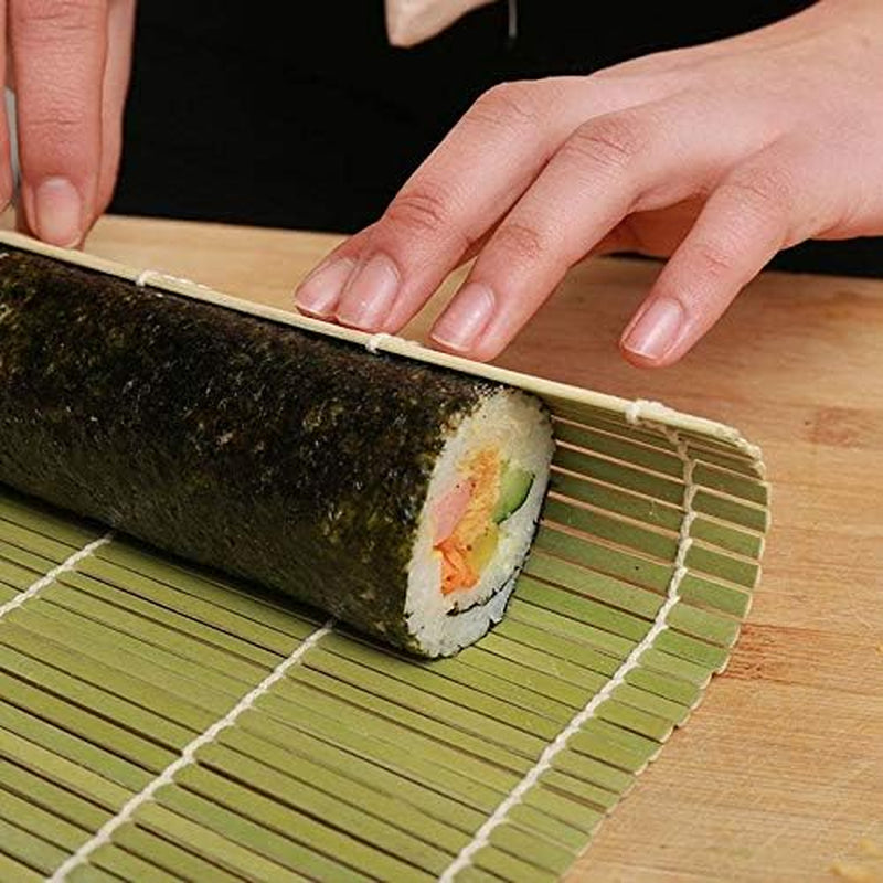 Bamboo Sushi Rolling Mat Set - Complete Sushi Making Kit with Rice Paddle and Scoop