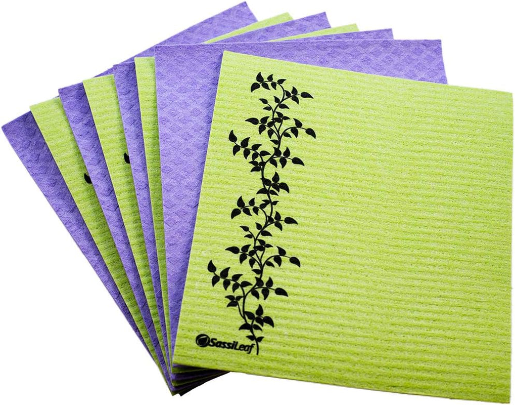 Set of 8 Swedish Dishcloth Sponge Cloths - Super Absorbent, Reusable, Eco-Friendly