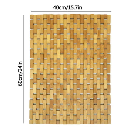 Luxurious Bamboo Bath Mat - Non-Slip Spa Kitchen Rug for Ultimate Comfort and Style