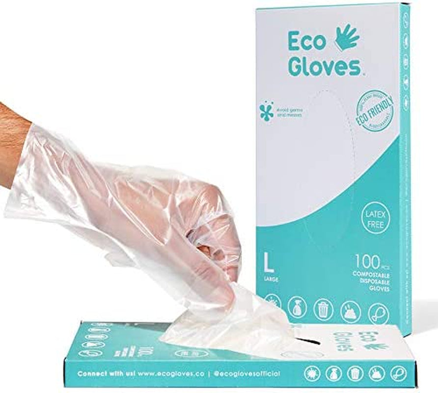 Plant-Based Compostable Eco-Friendly Gloves for Food Prep &amp; Cleaning