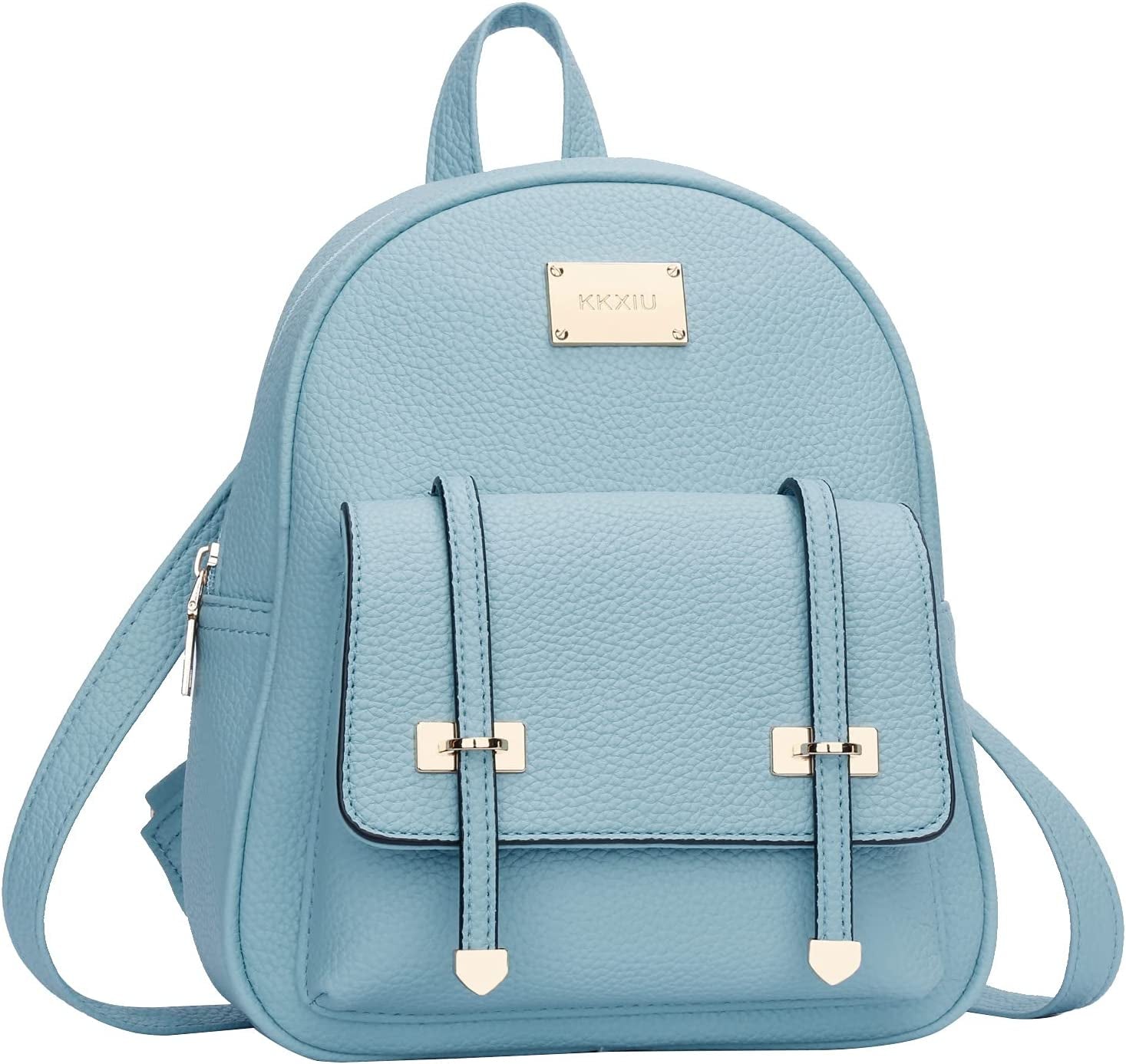 Fashion Mini Backpack for Teen Girls Eco Friendly Synthetic Leather Bookbag for Women (Mini Size, Blue)