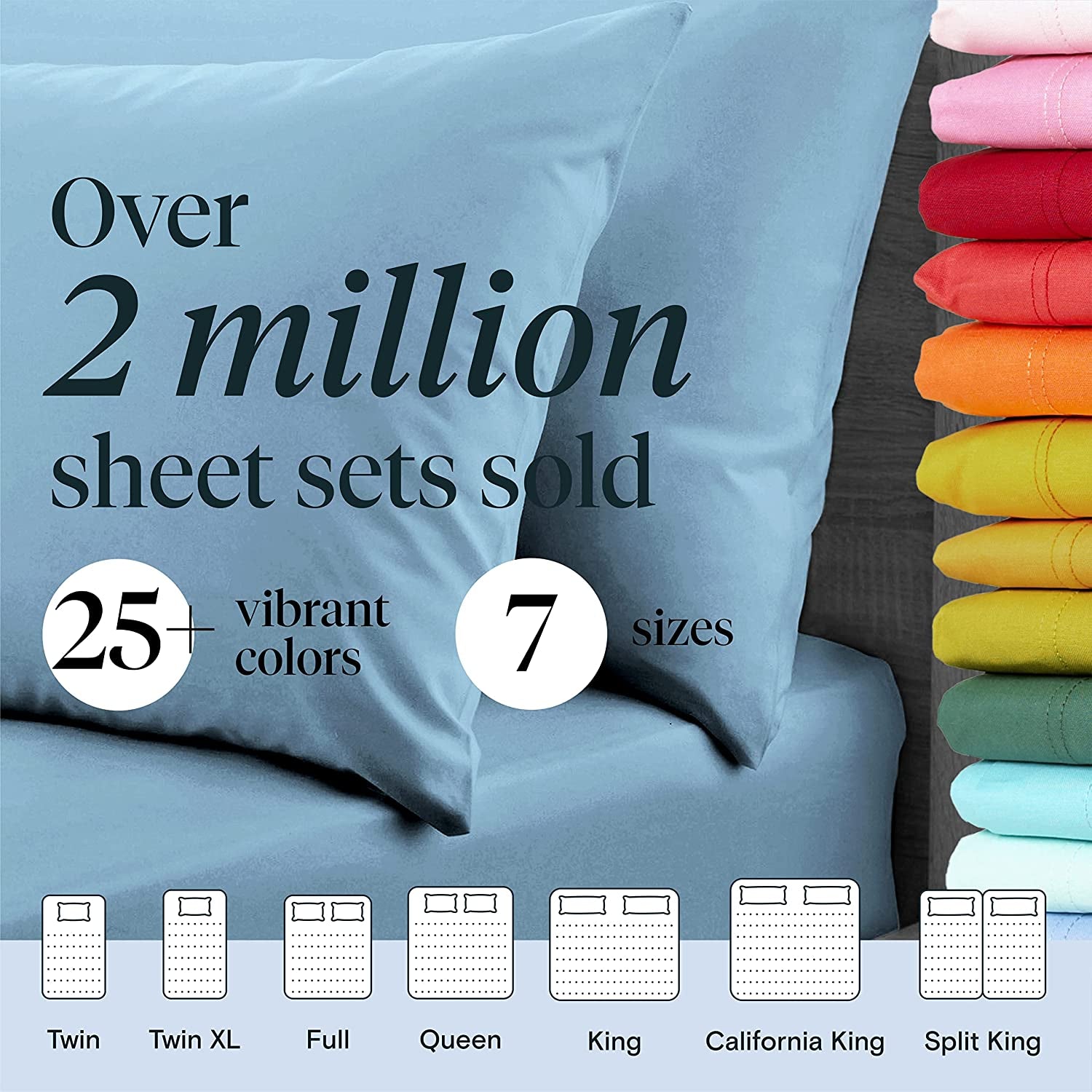 4 PC Sheet Set Sheets Deep Pockets 18&quot; Eco Friendly Wrinkle Free Sheets Machine Washable Hotel Bedding Silky Soft - Sky Twin