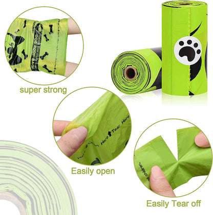 Biodegradable Poop Bag for Dog, Eco Friendly Poop Bags ,Leak Proof Dog Waste Bags, Unscented Compostable Poop Bags (120Bags,8Rolls)