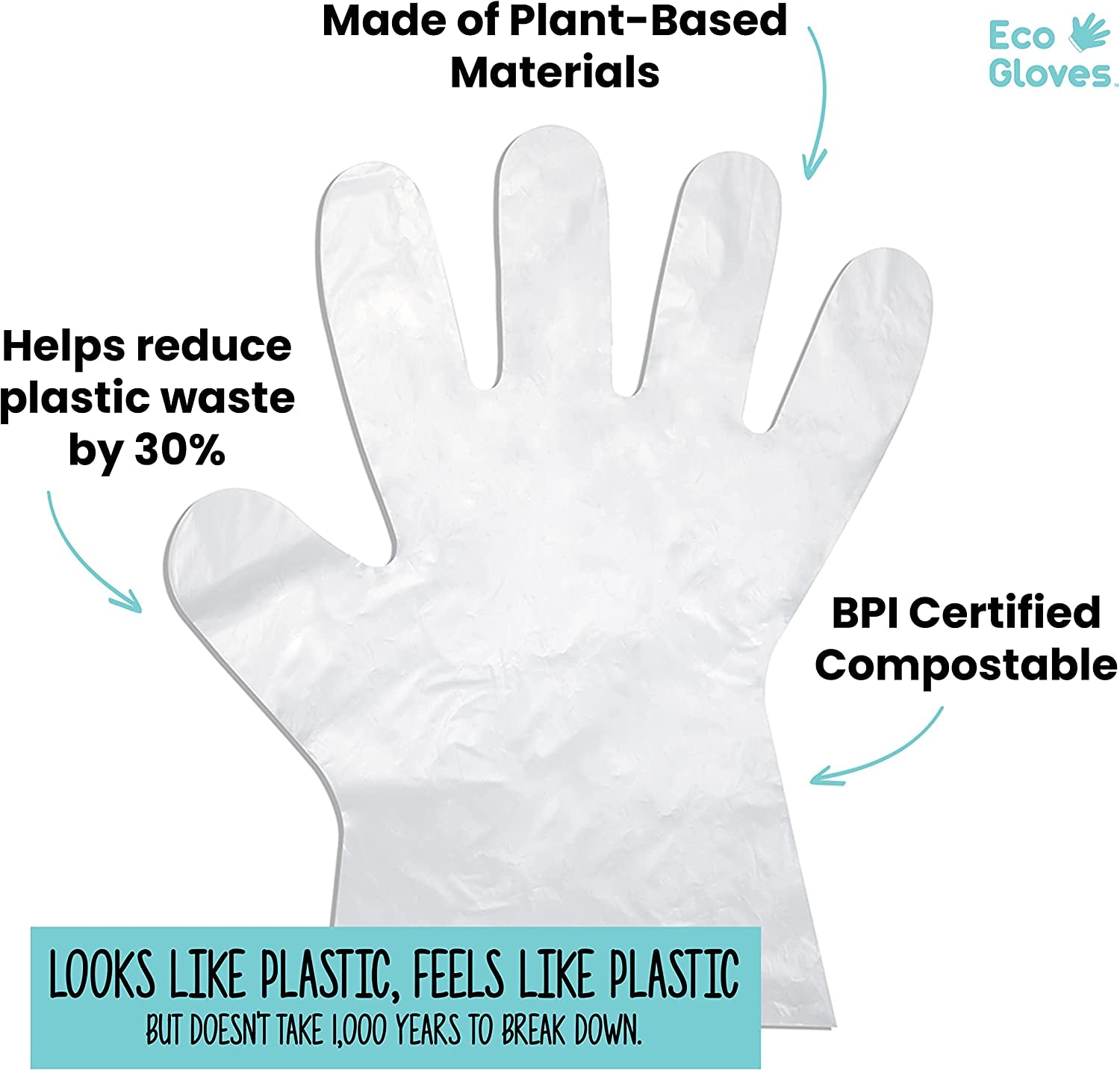 Plant-Based Compostable Eco-Friendly Gloves for Food Prep &amp; Cleaning