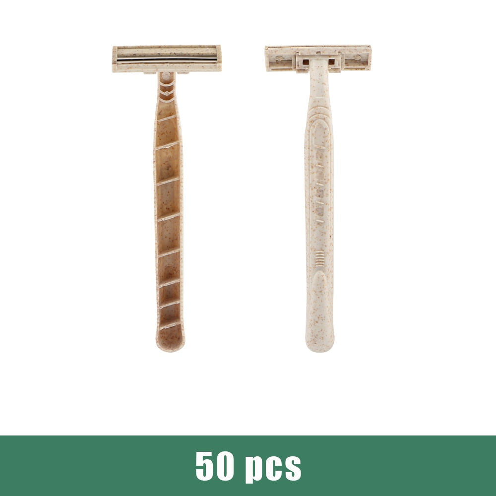 50/100 Pieces Eco Friendly Wheat Straw Manual Razor