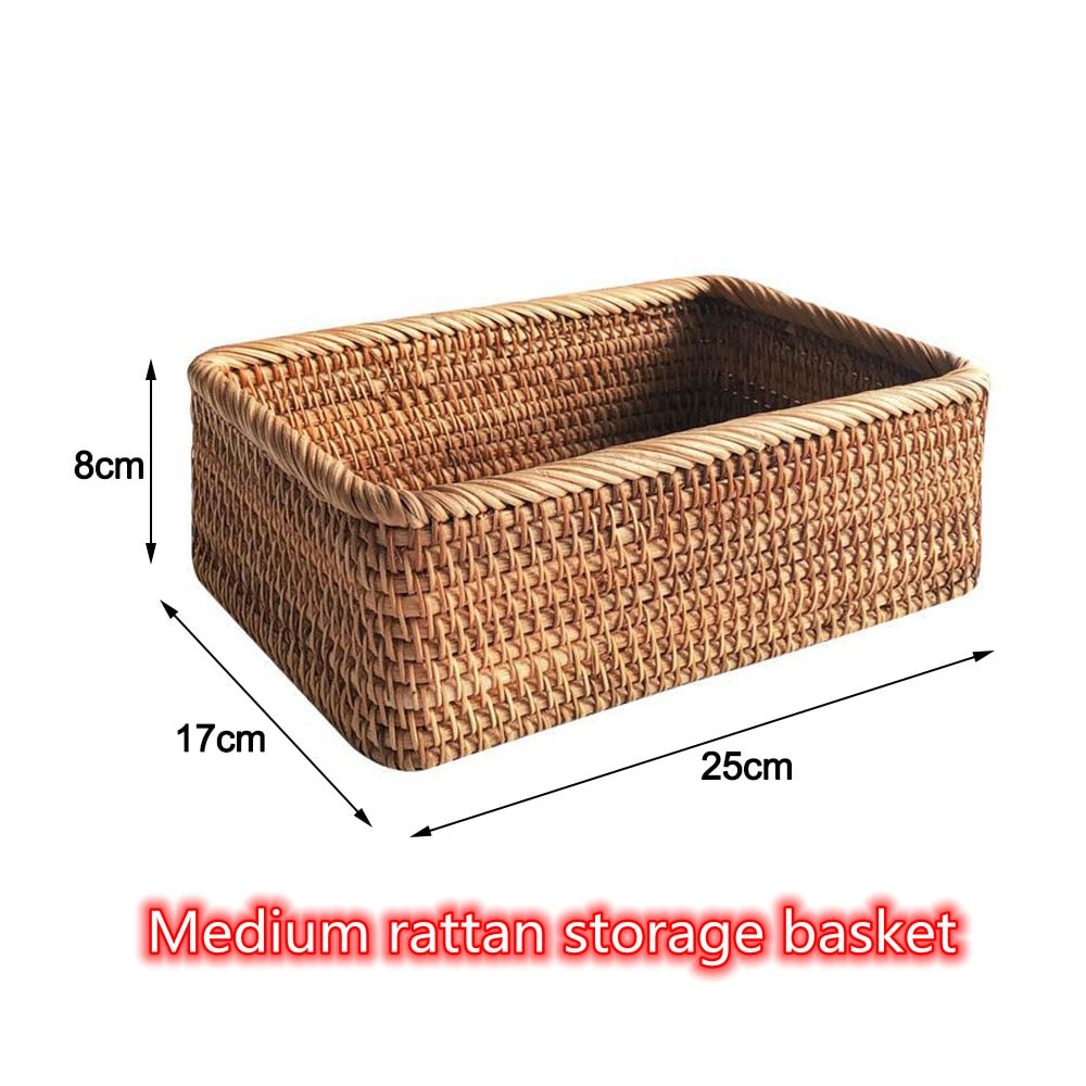 Hand-woven Rattan Wicker Basket