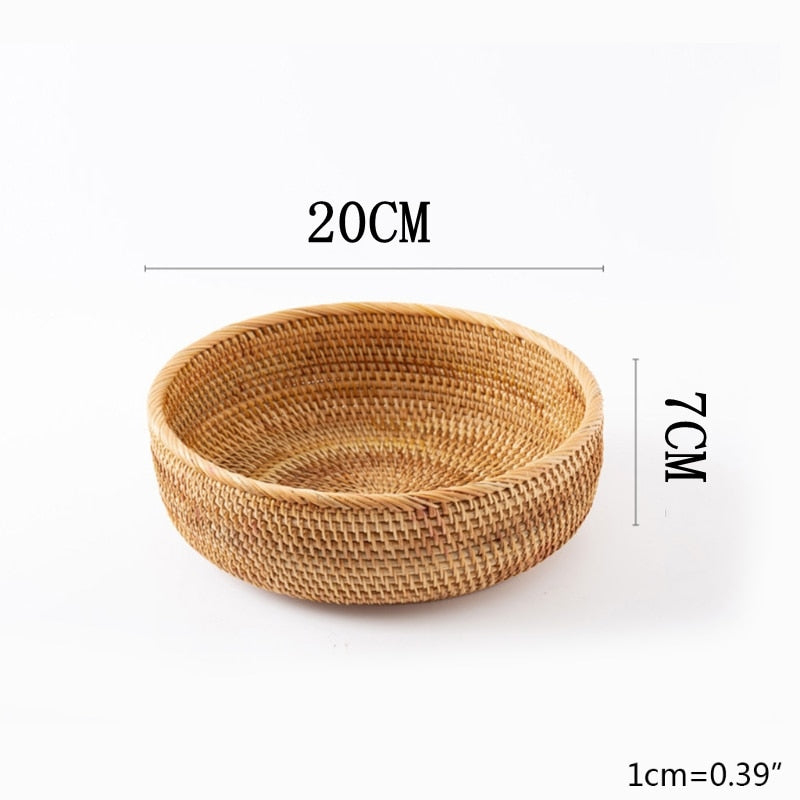 Hand-woven Rattan Wicker Basket