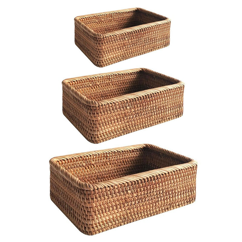 Hand-woven Rattan Wicker Basket