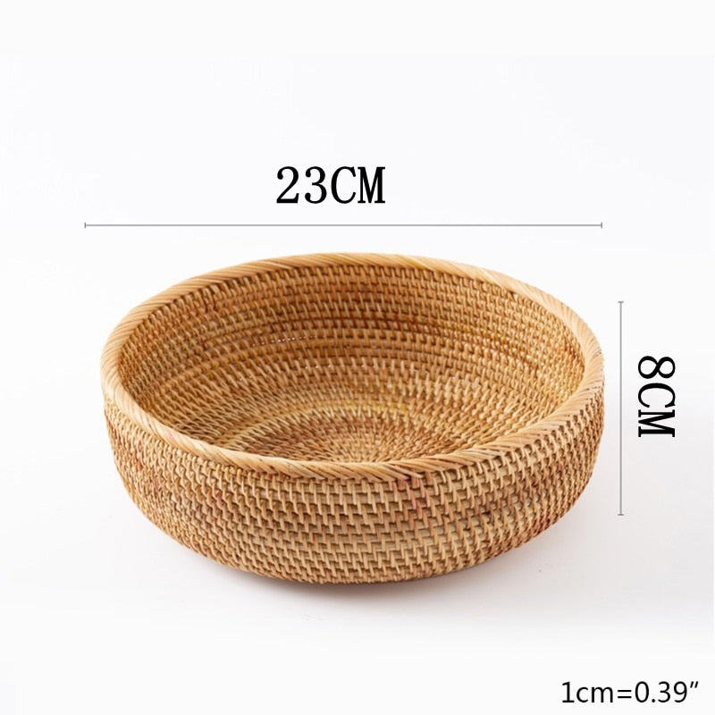 Hand-woven Rattan Wicker Basket