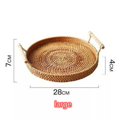 Hand-woven Rattan Wicker Basket