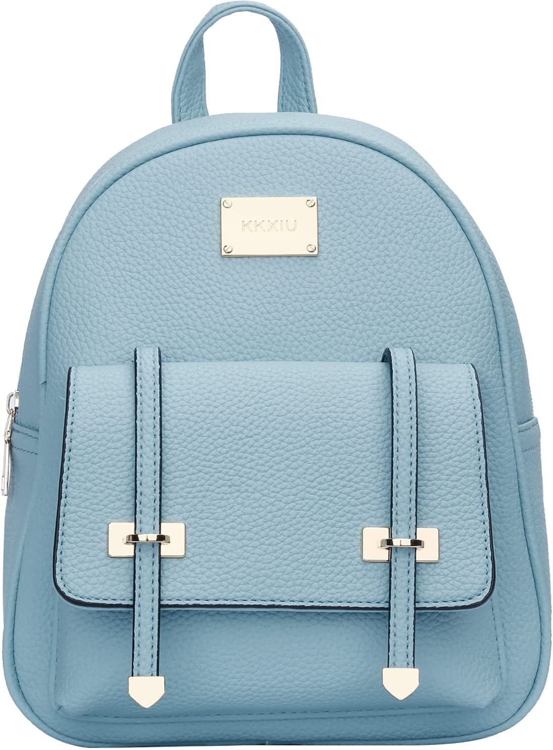 Fashion Mini Backpack for Teen Girls Eco Friendly Synthetic Leather Bookbag for Women (Mini Size, Blue)