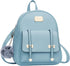 Fashion Mini Backpack for Teen Girls Eco Friendly Synthetic Leather Bookbag for Women (Mini Size, Blue)