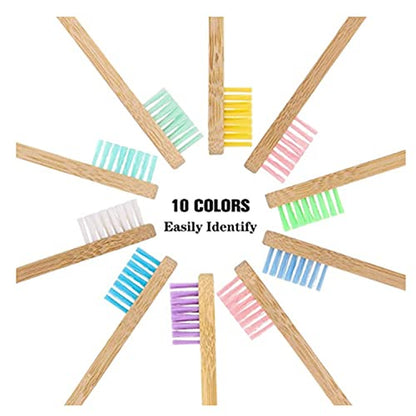 Kids Bamboo Toothbrushes 10 Pack Soft Bristles, Children&