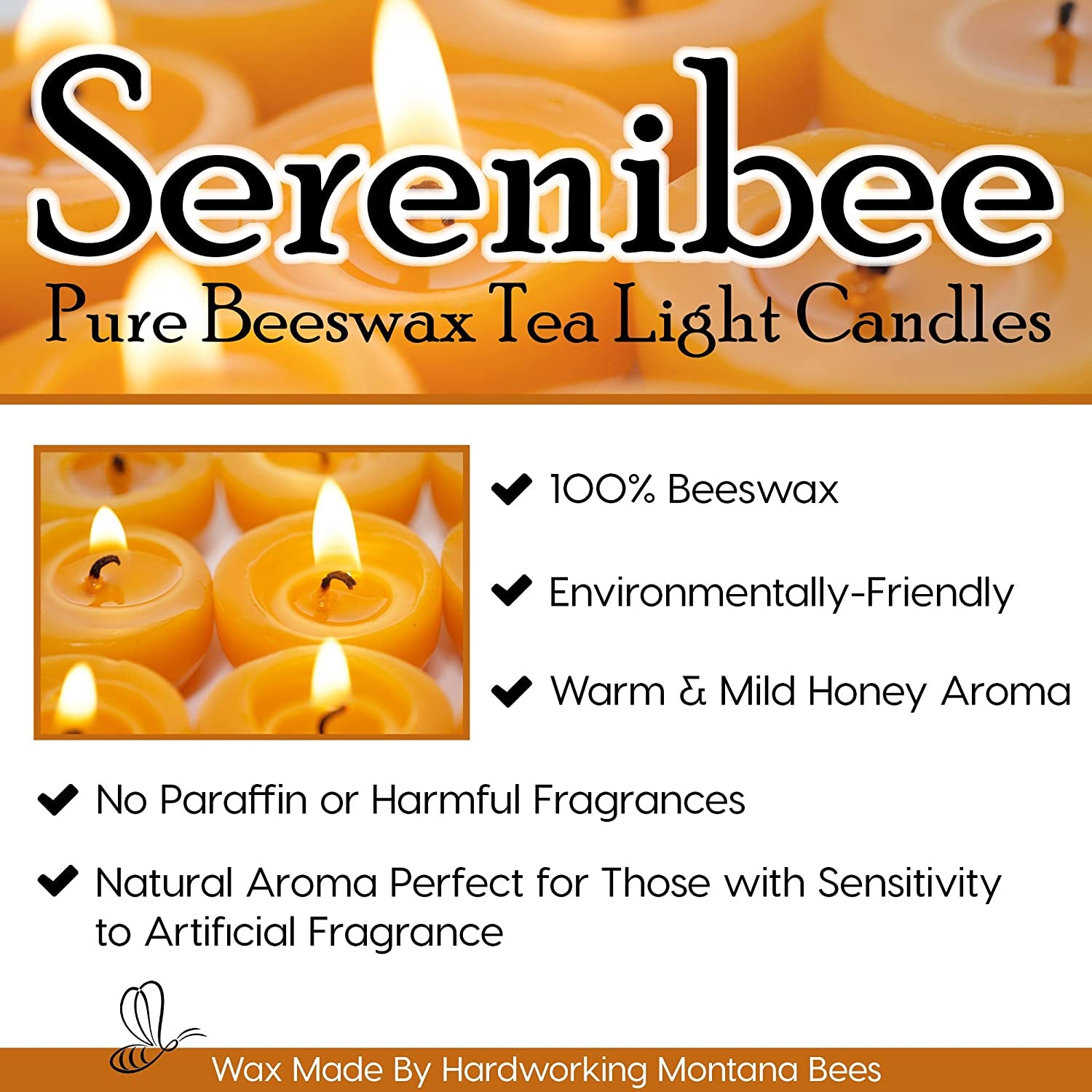 Beeswax Tea Lights Candles with One Reusable Steel Candle Holder and Reusable Cotton Bag Eco Friendly Gift Set (12)